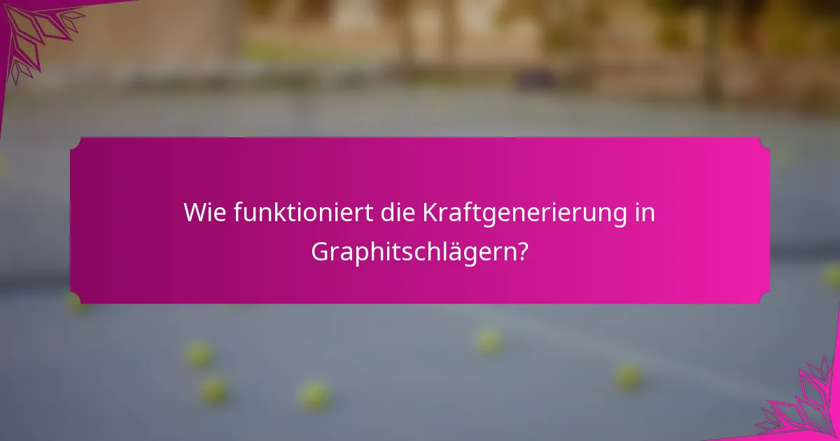Wie funktioniert die Kraftgenerierung in Graphitschlägern?